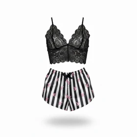 ست نیمتنه گیپور و شلوارک طرح ویکتوریا سکرت 100