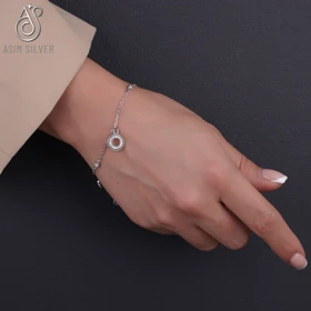 دستبند نقره اویز قلبی