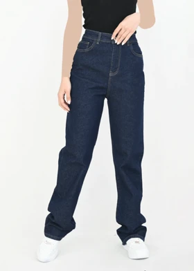 شلوار نیم بگ سرمه ای تیره