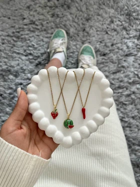 گردنبند وارداتی فانتزی قرمز