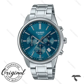 ساعت کاسیو مردانه MTP-E515D-2A1V سیلور صفحه سرمه ای Casio-10388-G