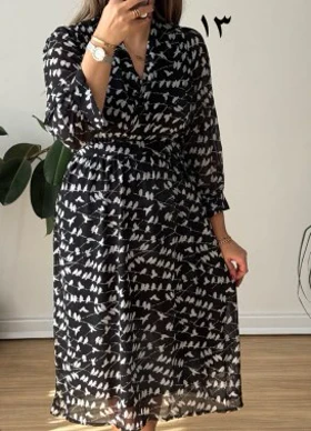 پیراهن حریر سرمه سری 21