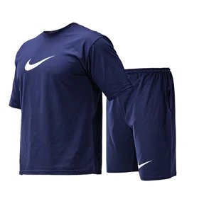 ست تیشرت و شلوارک مردانه طرح دار Nike یقه گرد سرمه ای