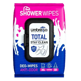 دستمال مرطوب پاک‌کننده بهداشتی دست و صورت آمبرلا مدل Total مناسب انواع پوست بسته 50 عددی
