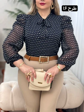 شومیز حریر آستین پف 2705