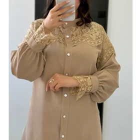 شومیز مجلسی زنانه مدل صدف (کرم)