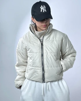 کاپشن کوتاه یقه ایستاده  کد 130074