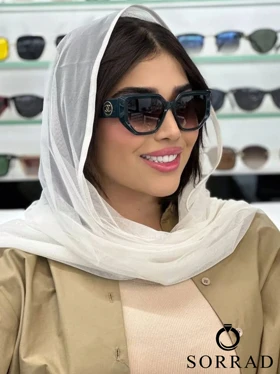 عینک زنانه شنل / فریم کائوچو و چرم عدسی پلی کربنات