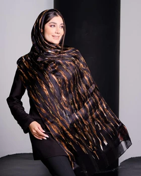 شال ابریشم میله ای زبرا 20623