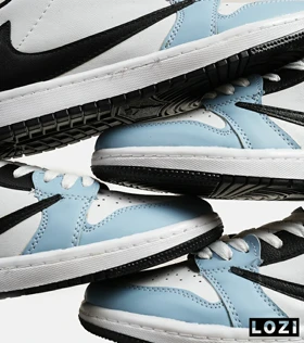 کفش کتانی مردانه مشکی سفید آبی نایک NIKE travis scott