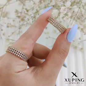 رینگ تنیسی نگین‌دار با روکش طلا طرحی از ژوپینگ Xuping