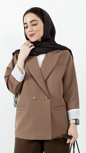 کت دو دکمه آستین راه راه