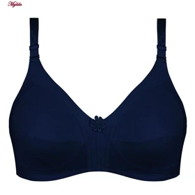 سوتین زنانه پانیذ مدل بدون فنر سرمه ای کد 66321