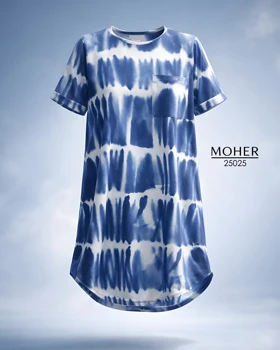 تونیک سایز بزرگ آبی سفید