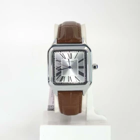 ساعت مچی مردانه کارتیر Cartier رنگ ثابت با بند چرم (قهوه ای)