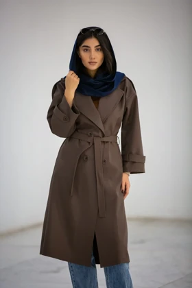 بارانی بلند کاملیا New (قهوه ای)