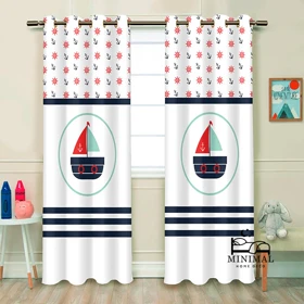 پرده کودک طرح قایق مدل W4851