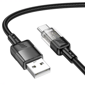 کابل تایپ سی هوکو HOCO مدل U129 Spirit شدت جریان 3 آمپر 1.2 متر