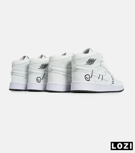 کفش کتانی ساق‌دار مردانه و زنانه سفید NIKE jordan Vodoo