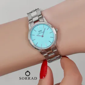 ساعت دنیل ولینگتون زنانه / ساده بند استیل رنگ سیلور صفحه آبی تیفانی