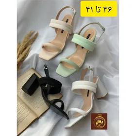 کفش صندل زنانه پاشنه 7 سانت مجلسی رکابدار سگک دار