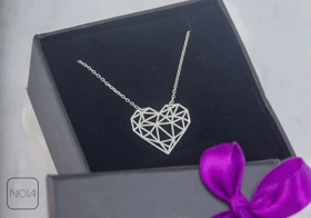 گردنبند نقره قلب مشبک