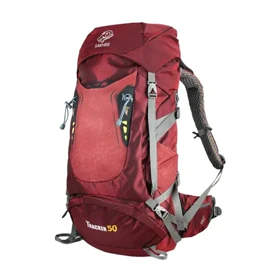 کوله پشتی کوهنوردی 50 لیتری صخره مدل Tracker-50 (زرشکی)