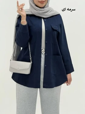 3696-مانتو کتان نیکان