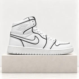 کتانی ساق‌دار نایک ایر جردن 1 سفید مدل 9692 استایل Streetwear