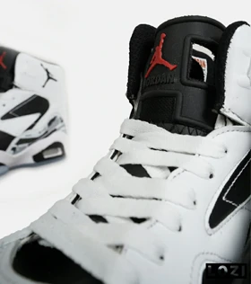 کفش کتانی ساق‌دار مردانه سفید مشکی Nike air jordan 6