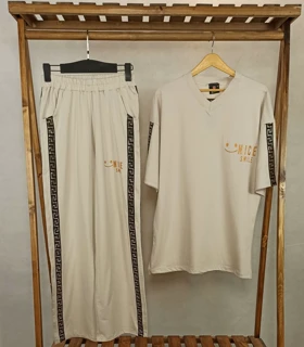 ست تیشرت شلوار (MT-12- 2157) (کرمی)