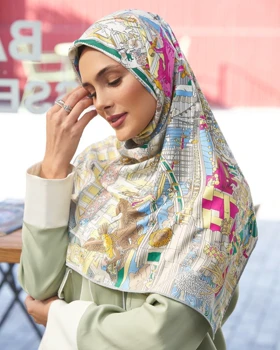 روسری ابریشم دور دست دوز (قواره 90) 30154