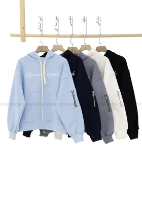 هودی باکسی فونت بغل زیپ کد1005147