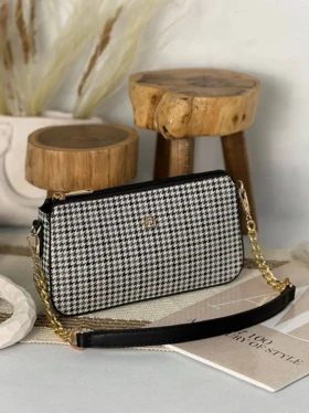 کیف دوشی زنانه الفا ALFA کد 6053 (مشکی/سفید)