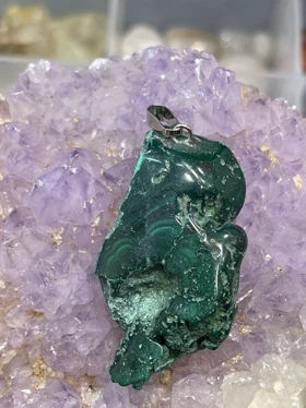 گردنبند سنگ راف مالاکیت کنگو