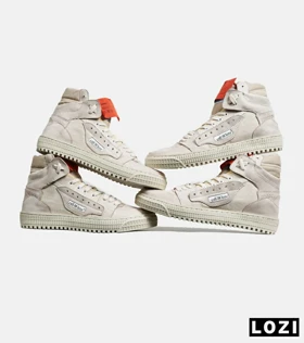 کفش کتانی ساق‌دار کرم OFF WHITE