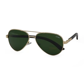عینک شیشه سنگ کارتیر Cartier مدل EA-2589 اولدمانی (طلایی-سبز)