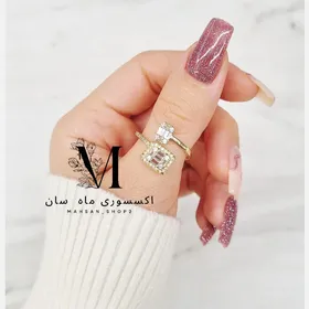 انگشتر زنانه نگین کریستالی مجلسی Wonderful طرح رقص دریا ژوپینگ