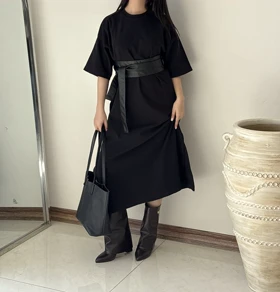 تیشرت پیراهنی مشکی هیمه استایلیش