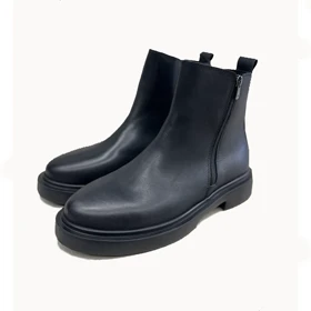 نیم بوت چرم لژپهن بغل زیپ ZARA