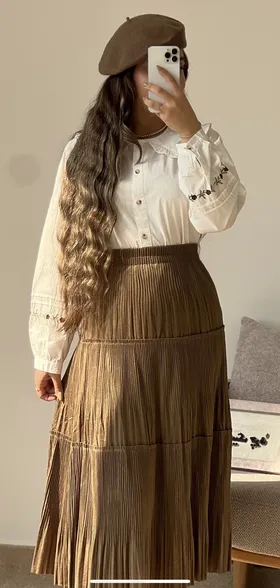 شومیز کتان لینن استین گلدوزی✨