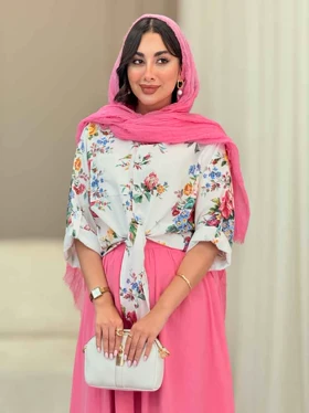 شومیز گره‌ای طرح گل