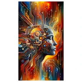 استیکر پارچه و لباس پاد آفرین مدل تکنولوژی Technology هوش مصنوعی کد 3060