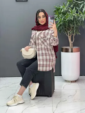 مانتو چهارخونه دو جیب