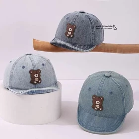 کلاه جین نوزادی لبه متحرک طرح تدی