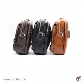 کیف دوشی چرم مردانه طرح پیتون mrc129-15