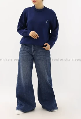 بافت یقه گرد گلدوزیPOLO کد1004904