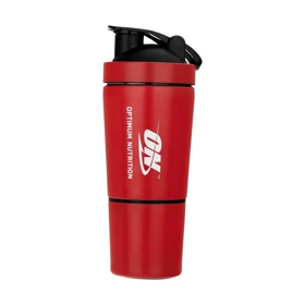 شیکر استیل دو تیکه ورزشی اوپتیموم نوتریشن مدل ON ظرفیت 0.6 لیتر