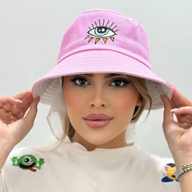 کلاه باکت گلدوزی چشم آبی