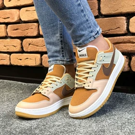 کفش کتانی اسپرت مردانه رنگ کرم مدل نایک NIKE AIR FORCE